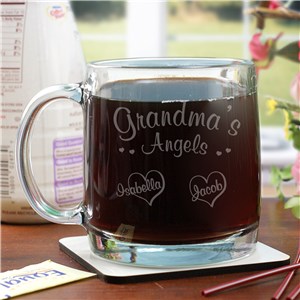 Angels of My Heart Personalized Glass Mug | Mother's Day Cups