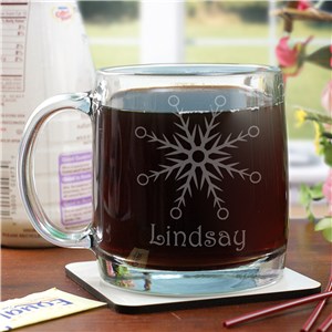 Engraved Snowflake Glass Mug G279880