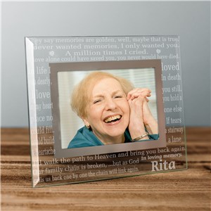 Engraved In Loving Memory Memorial Glass Frame | Personalized Picture Frames