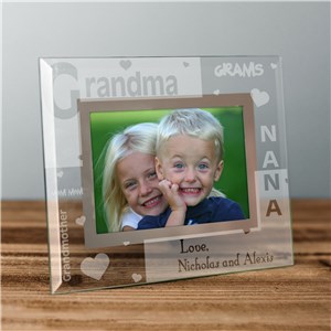 Engraved Grandma Glass Frame | Personalized Grandma Gifts