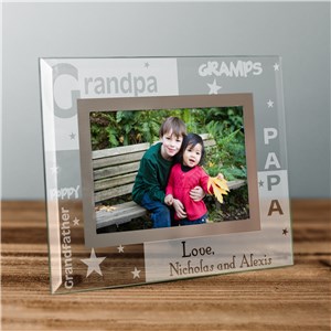 Engraved Grandpa Glass Frame | Personalized Grandpa Gifts