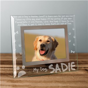 Engraved Dog Memorial Glass Picture Frame | Personalized Picture Frames