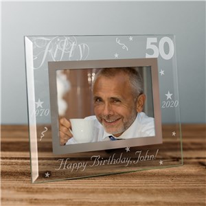 Engraved Birthday Glass Picture Frame | Personalized Frame