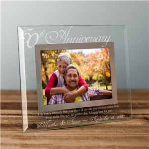 50th Anniversary Glass Picture Frame | Personalized Picture Frames