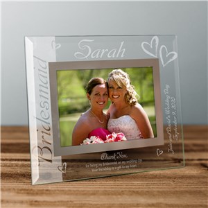 Bridesmaid Glass Picture Frame | Personalized Picture Frames