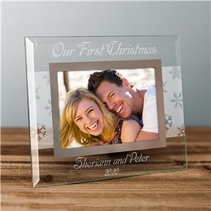 Our First Christmas Personalized Glass Picture Frame | Personalized Picture Frames