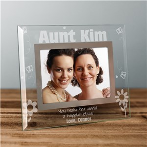 Engraved Happier Place Glass Picture Frame | Personalized Picture Frames