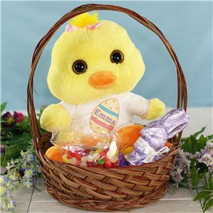 Chick And Candy Gift Basket | Personalized Easter Gift Basket For Kids