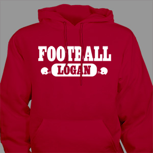 Personalized Football Hooded Youth Sweatshirt