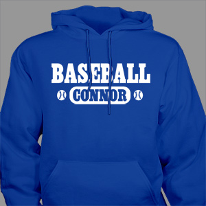 Personalized Baseball Hooded Youth Sweatshirt