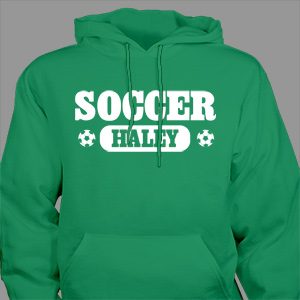 Personalized Soccer Hooded Youth Sweatshirt