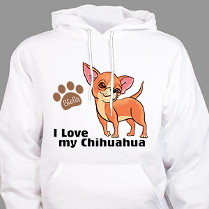 Personalized I Love My Chihuahua Hooded Sweatshirt H57070CHX