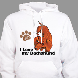 Personalized I Love My Dachshund Hooded Sweatshirt H57070DCX