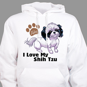 Personalized I Love My Shih Tzu Hooded Sweatshirt H57070STX