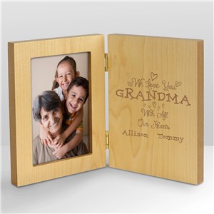 Personalized With All Our Heart Wood Frame | Personalized Gifts For Grandma