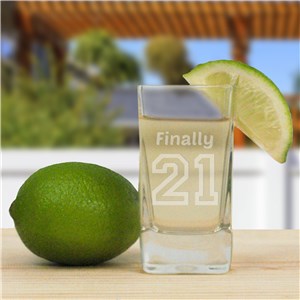 Engraved Birthday Message Square Shot Glass | Personalized Gifts for Him