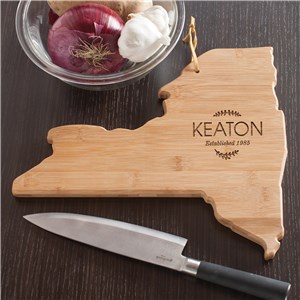 Personalized Family Name New York State Cutting Board | Personalized Cutting Board