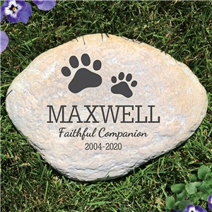 Personalized Pet Print Memorial Garden Stone | Pet Memorial Stones Personalized