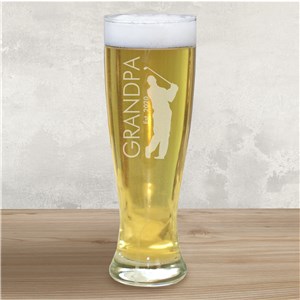 Engraved Golfer Glass Pilsner | Father's Day Gift