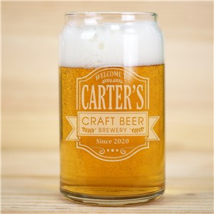 Personalized Craft Beer Can Glass | Personalized Beer Glass