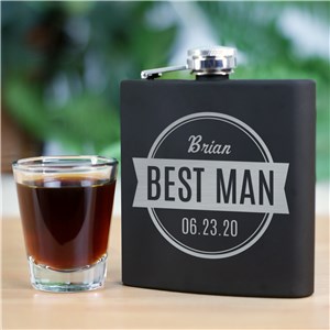 Engraved Groomsmen Steel Flask | Personalized Groomsmen Flasks