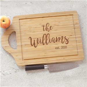 Engraved Family Established Cutting Board | Engraved Cutting Boards