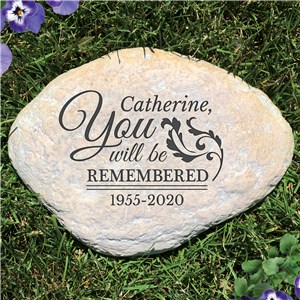 Personalized You will Be Remembered Memorial Stone | Personalized Memorial Garden Stones