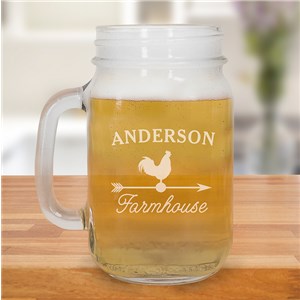 Engraved Farmhouse Mason Jar | Personalized Mason Jars With Handles