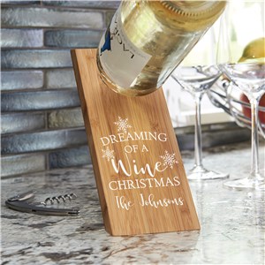 Dreaming of a Wine Christmas Wine Bottle Holder | Personalized Christmas Wine Bottle Holder