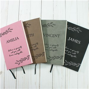 Personalized Leaves with Sentiment Leather Journal | Gifts For Writers