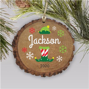 Elf Barky Ornament | Personalized Rustic Elf Ornament