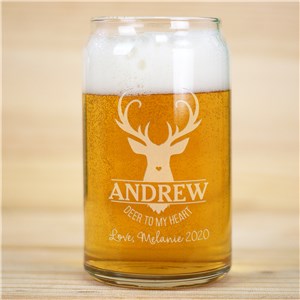 Valentine Gifts For Buys | Personalized Beer Can Glass