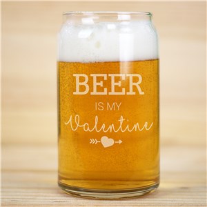 Personalized Glass Beer Can | Beer Is My Valentine Gifts