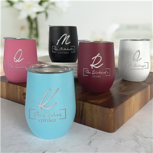 Engraved Stemless Wine Tumbler | Personalized Insulated Cups With Lids