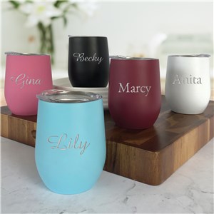 Stemless Wine Tumbler | Engraved Insulated Wine Tumbler