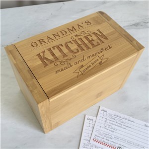 Personalized Recipe Box | Memories Made Here Engraved Recipe Box 