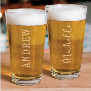 Personalized Barware | Engraved Pint Glass With Name