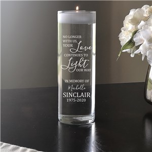 Love Lights The Way Candle | Engraved Memorial Floating Candle