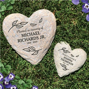 Personalized Garden Stones | Memorial Heart Shaped Stones