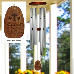 Engraved Wind Chime | Memorial Cross Windchime