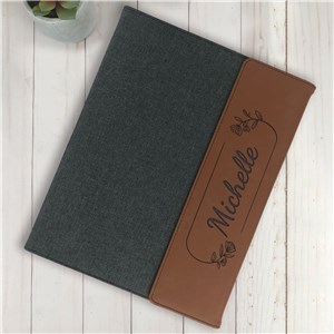 Personalized Portfolios | Floral Engraved Padfolio