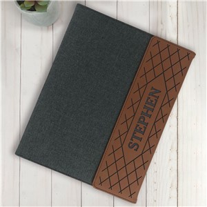 Personalized Padfolio | Diamond Pattern Paper Portfolio