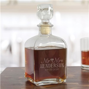 Engraved Heart With Ampersand Decanter