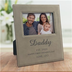 Personalized Happy Father's Day Leather Frame