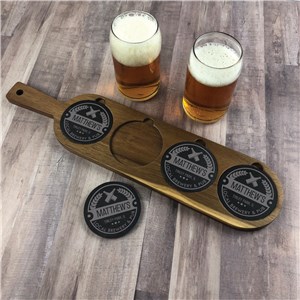 Engraved Circle Emblem with Crossed Bottles Flight Board