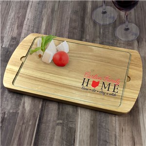 Personalized Come-Sit-Stay A While with Home State Serving Tray