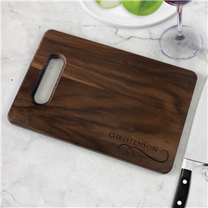 Engraved Family Name Serif Cutting Board