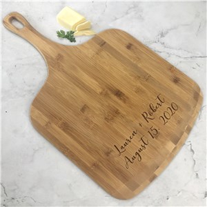 Engraved Two Line Message Script Pizza Board