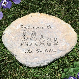 Engraved Stick Family Garden Stone | Personalized Stones