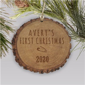 Baby's First Christmas Wood Personalized Ornament | Baby's First Christmas Ornaments